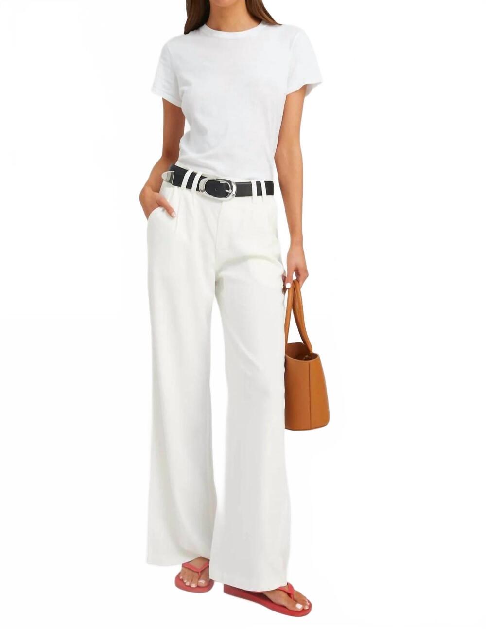 NEW SPRWMN crepe pleated trouser in white